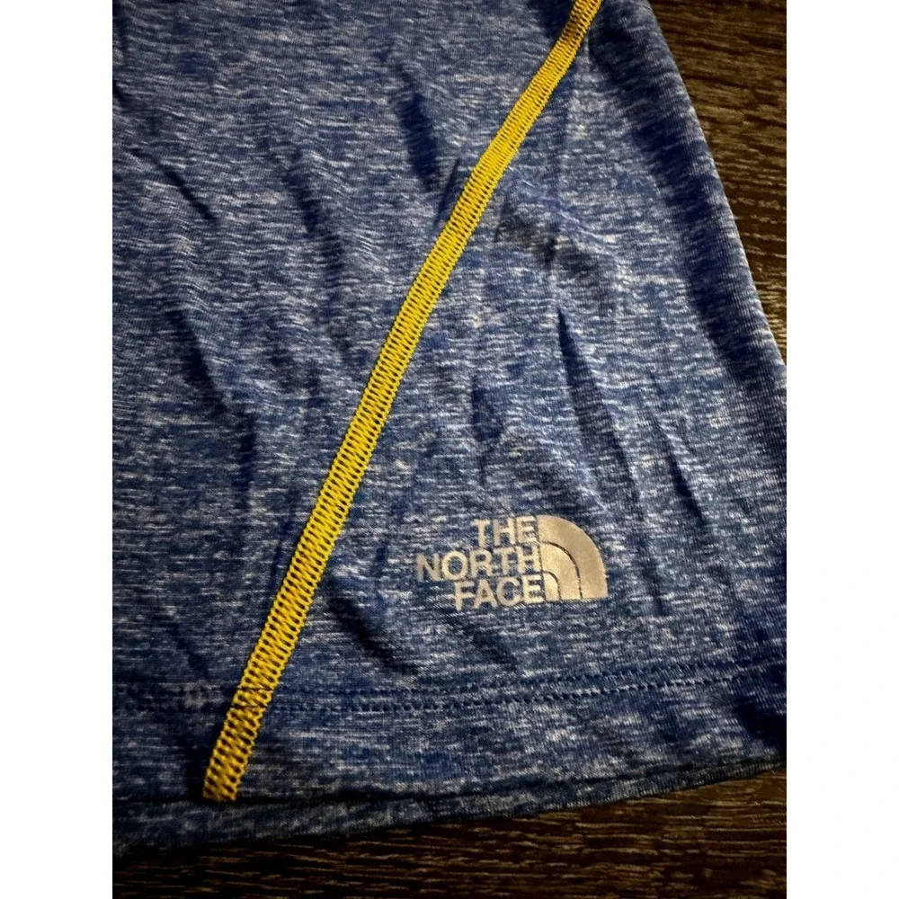 The North Face Women's Short Sleeve‎ Athletic Top Blue Yellow Seam Detail XL - Picture 3 of 8